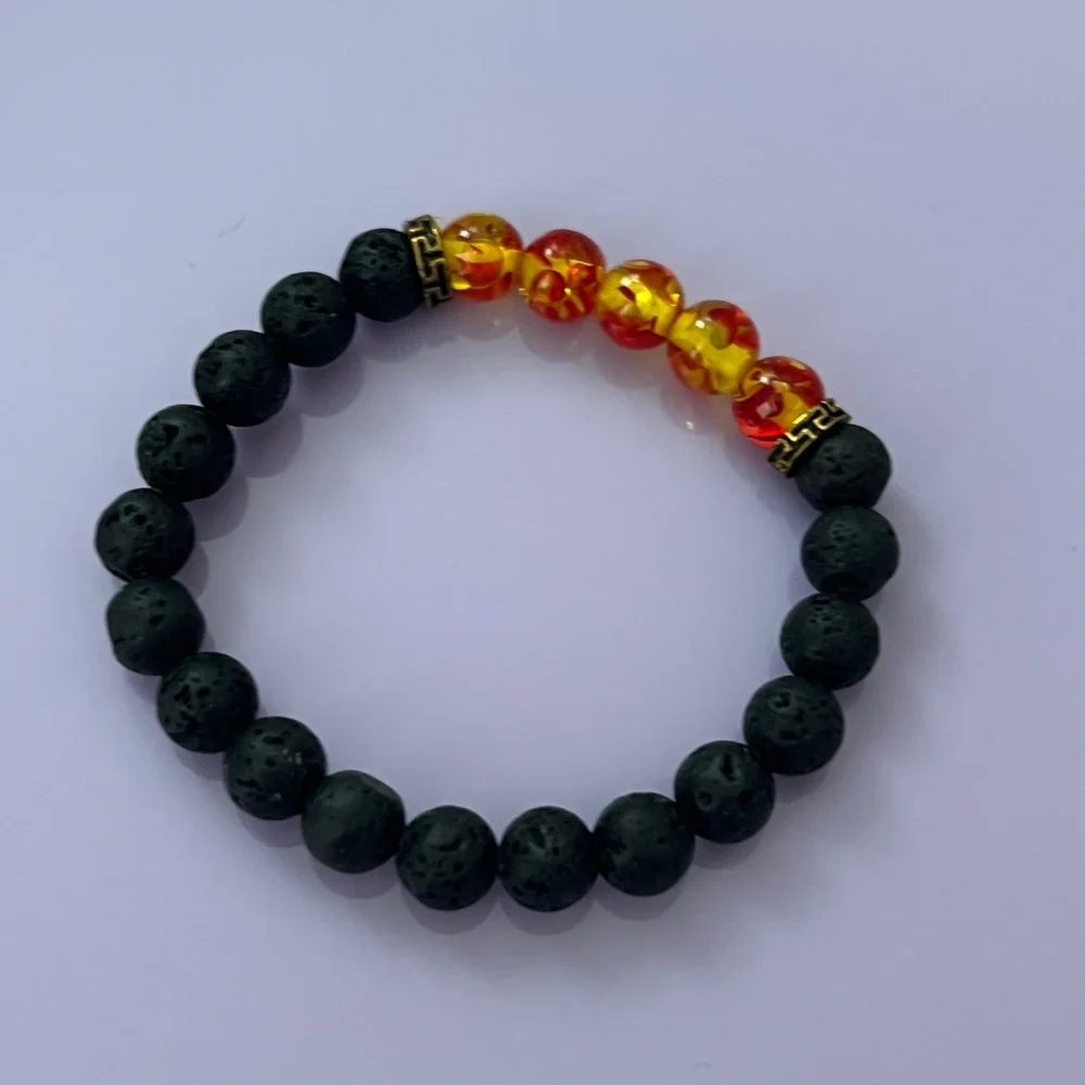 Black and Red Beaded Bracelet
